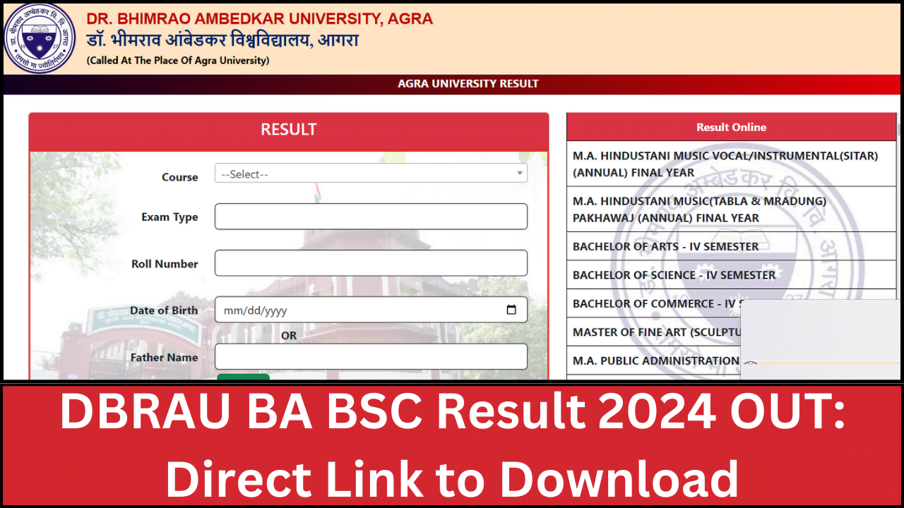 DBRAU BA BSC Result 2024 OUT Direct Link to Download