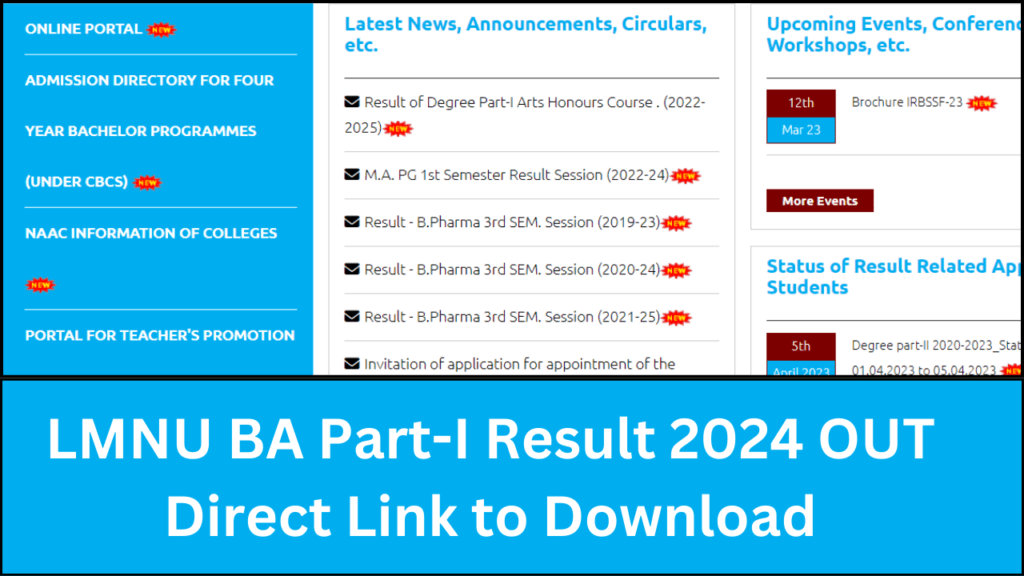 LMNU BA Part-I Result 2024